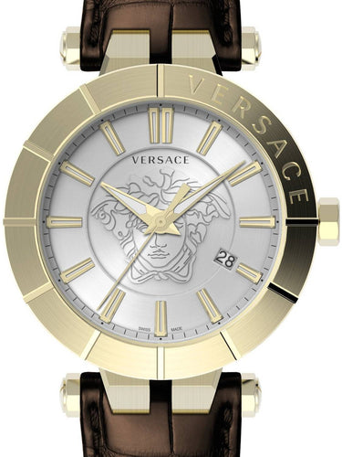 Versace Herren Armbanduhr V-Race Restyling 42 mm Datumsfenster Armband Leder VE2B00321
